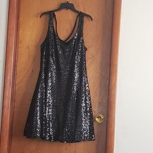 All over Black sequin Party Dress